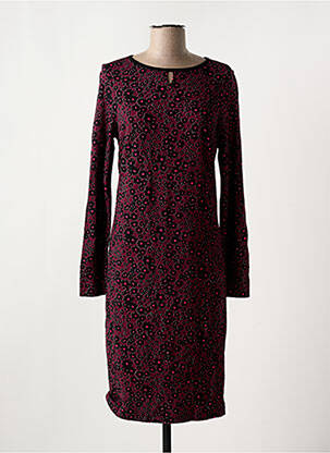 Robe mi-longue imprimé fleurs manches longues violet OLSEN femme