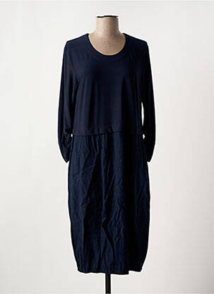 Robe mi-longue manches longues manches longues bleu SIGNATURE femme