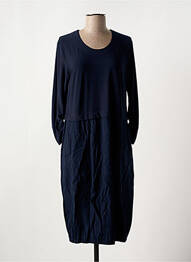 Robe mi-longue manches longues manches longues bleu SIGNATURE femme