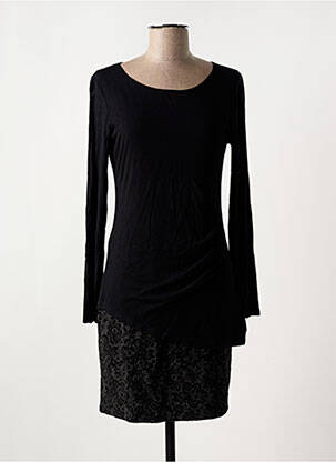Robe courte manches longues manches longues noir MASSANA femme
