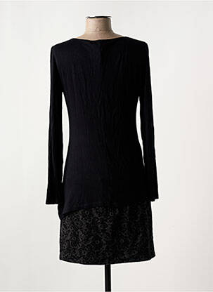 Robe courte manches longues manches longues noir MASSANA femme
