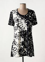 Tunique manches courtes coupe cintrée noir SAINT CHARLES femme