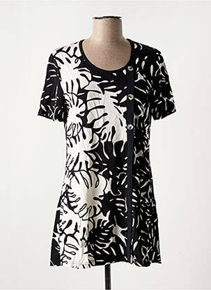 Tunique manches courtes coupe cintrée noir SAINT CHARLES femme