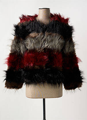 Manteau court manches longues sans capuche rouge KELYNA femme