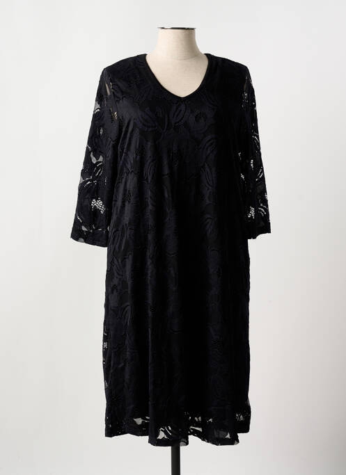 Robe mi-longue manches 3/4 manches 3/4 noir CISO femme