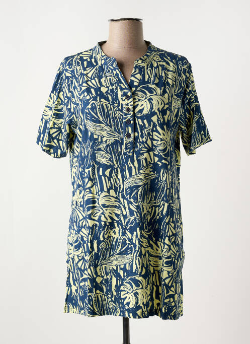 Tunique manches courtes bleu SIGNATURE pour femme