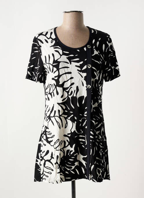 Tunique manches courtes noir SAINT CHARLES pour femme