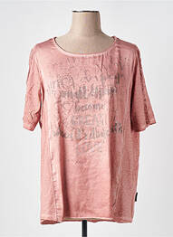 T-shirt coupe droite manches courtes rose CAPUCCINO femme