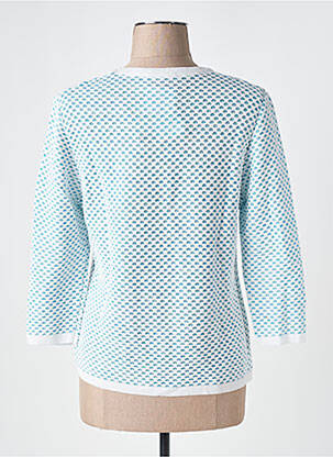 Pull coupe cintrée manches 3/4 bleu SAINT CHARLES femme