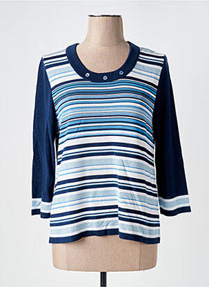 Pull coupe cintrée manches longues bleu SAINT CHARLES femme