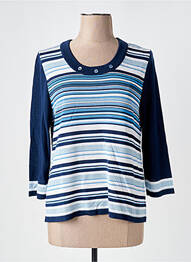 Pull coupe cintrée manches longues bleu SAINT CHARLES femme