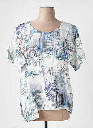 T-shirt imprimé fantaisie manches courtes bleu DOLCEZZA femme