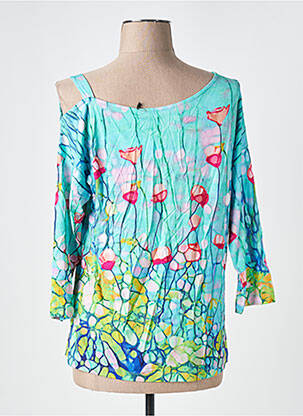 T-shirt manches 3/4 manches 3/4 bleu DOLCEZZA femme