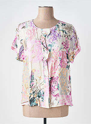 Blouse imprimé fleurs manches courtes rose MICHA femme