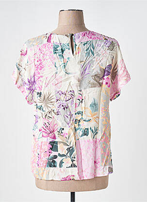 Blouse tissage popeline manches courtes rose MICHA femme