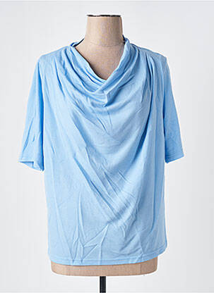 T-shirt coupe droite manches courtes bleu SIGNATURE femme