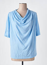 T-shirt coupe droite manches courtes bleu SIGNATURE femme
