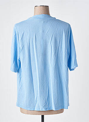 T-shirt coupe droite manches courtes bleu SIGNATURE femme