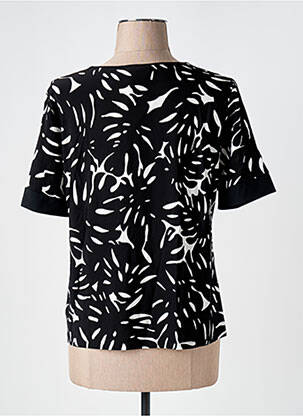 Blouse tissage popeline manches courtes noir SAINT CHARLES femme