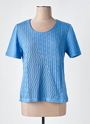 T-shirt coupe cintrée manches courtes bleu SAINT CHARLES femme