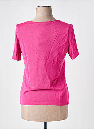 T-shirt col v manches courtes rose SAINT CHARLES femme