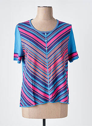 T-shirt coupe cintrée manches courtes bleu SAINT CHARLES femme