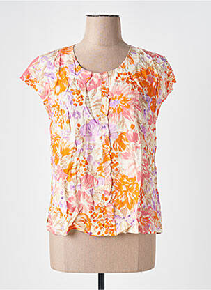 Blouse imprimé fleurs manches courtes orange MICHA femme