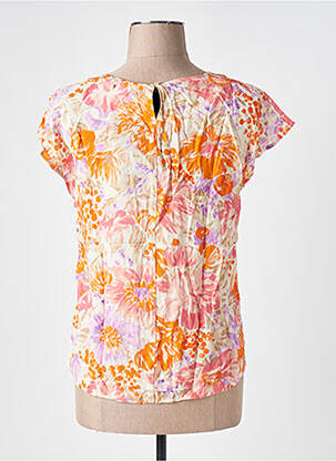 Blouse tissage popeline manches courtes orange MICHA femme