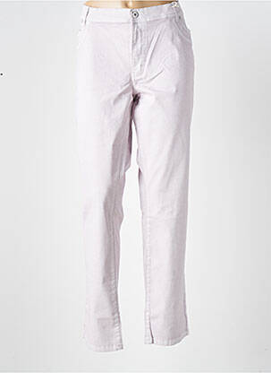 Pantalon droit stretch taille normale violet CMK femme