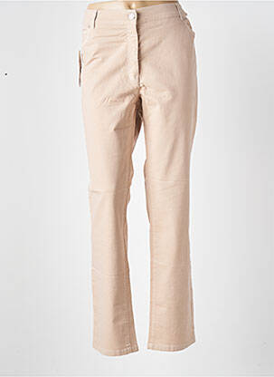 Pantalon slim tissage popeline taille normale beige CMK femme