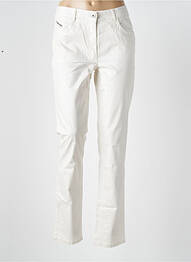 Pantalon slim tissage enduit taille normale blanc CMK femme