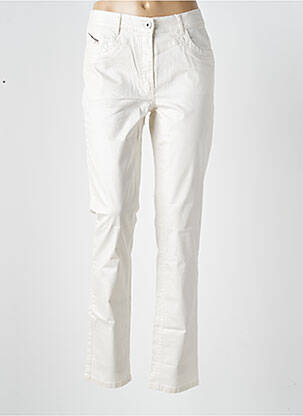 Pantalon slim tissage enduit taille normale blanc CMK femme