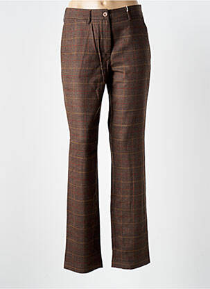 Pantalon droit taille à pinces taille haute marron BLOOMERS femme
