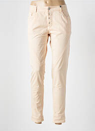 Pantalon slim tissage popeline taille normale beige BROADWAY femme
