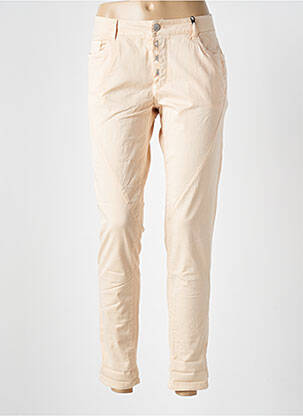 Pantalon slim tissage popeline taille normale beige BROADWAY femme