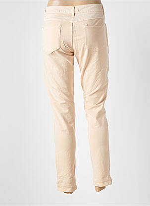 Pantalon slim tissage popeline taille normale beige BROADWAY femme