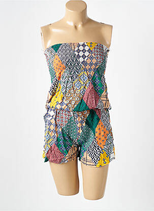 Combishort col carré sans manche vert D&X femme