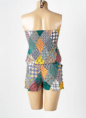 Combishort tissage popeline sans manche vert D&X femme