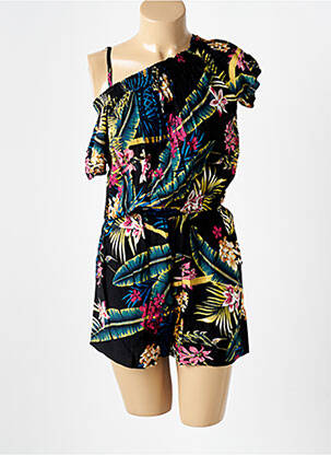 Combishort coupe cintrée manches courtes noir D&X femme