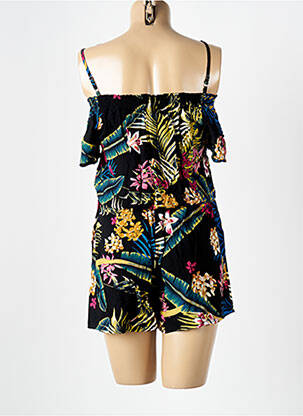 Combishort coupe cintrée manches courtes noir D&X femme