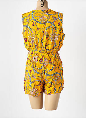 Combishort tissage popeline sans manche jaune ELENA Z femme