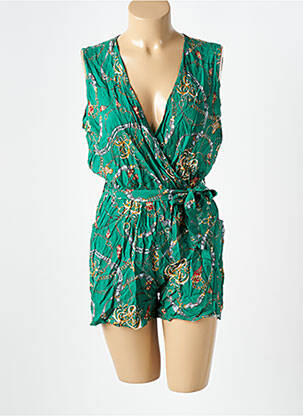 Combishort imprimé imprimé baroque sans manche vert ELENA Z femme