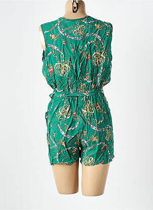 Combishort imprimé imprimé baroque sans manche vert ELENA Z femme