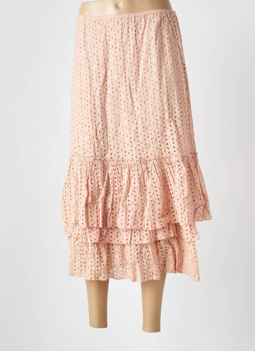 Jupe mi-longue coupe évasée rose RHUM RAISIN femme