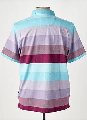 Polo imprimé rayures manches courtes bleu HAJO homme