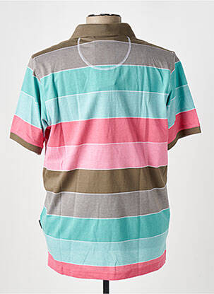 Polo imprimé rayures sans manche vert HAJO homme