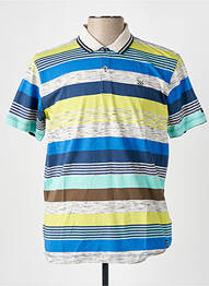Polo imprimé rayures manches courtes bleu LERROS homme