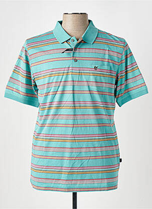 Polo imprimé rayures manches courtes vert HAJO homme