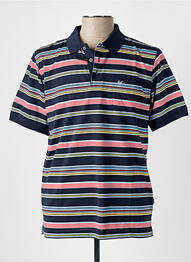 Polo imprimé rayures manches courtes bleu HAJO homme