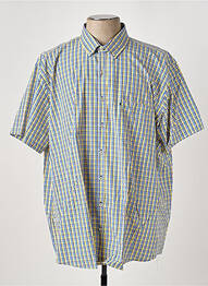Chemise manches courtes imprimé carreaux jaune LEVORATTO homme